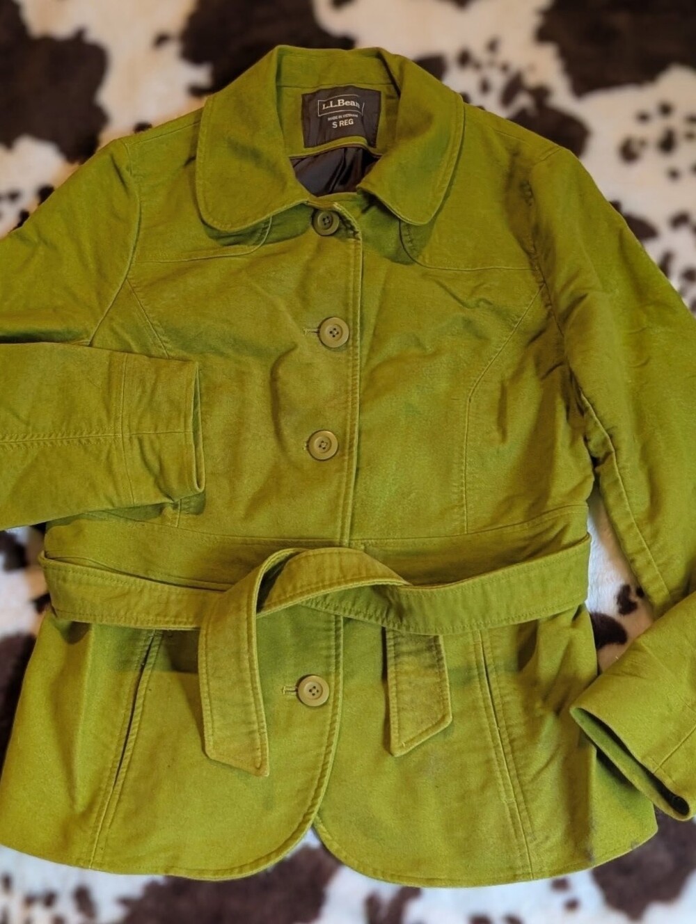 LL Bean Short Coat Y2K Women's Small Sweet Pea Green
